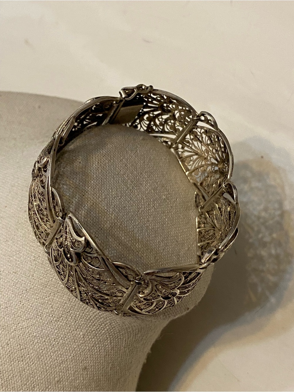 Vintage 835 Silver Spun Silver Chunky Bracelet - Picture 4 of 12